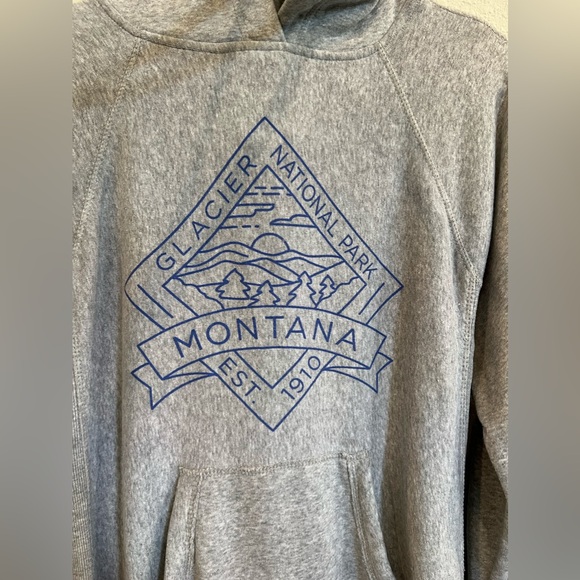 Athleisure Sweatshirt Dress Gray Midi Dress Casual Size Large Glacier National - Picture 2 of 4